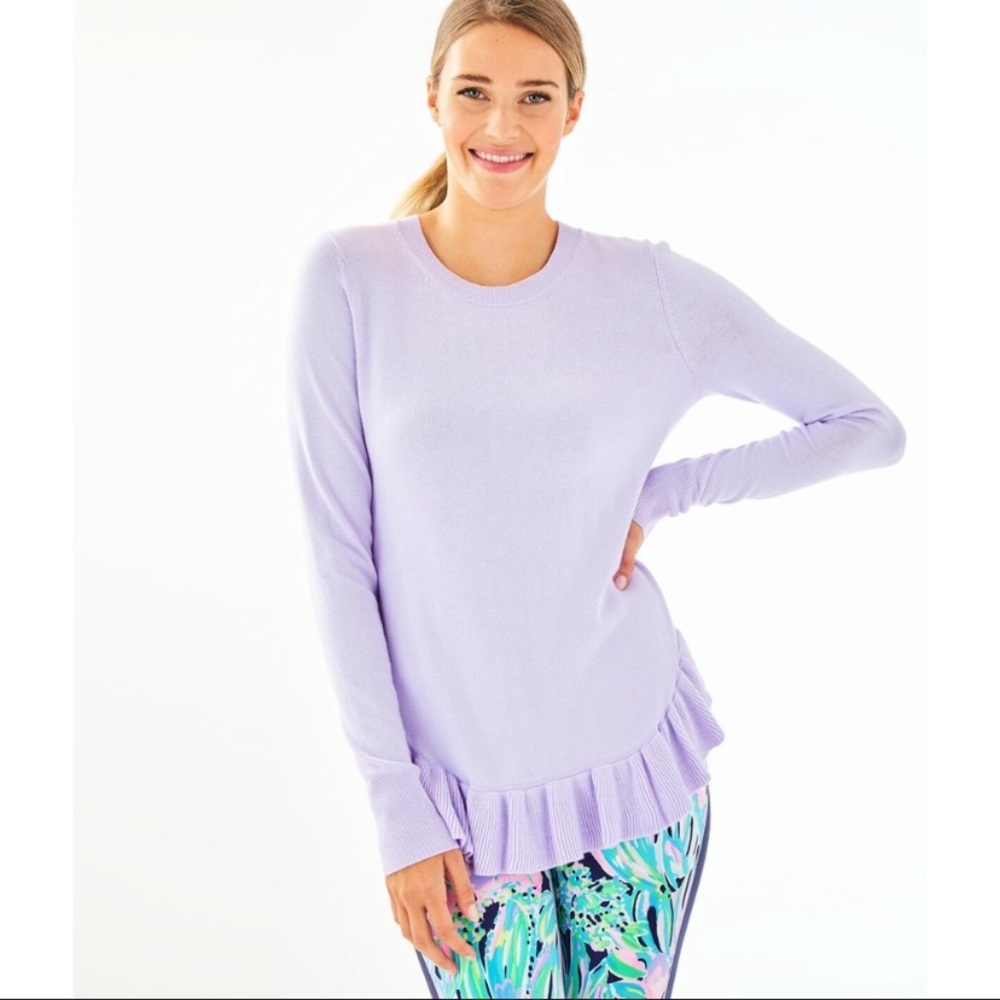 Lily Pulitzer Estela Ruffle Sweater size XL.